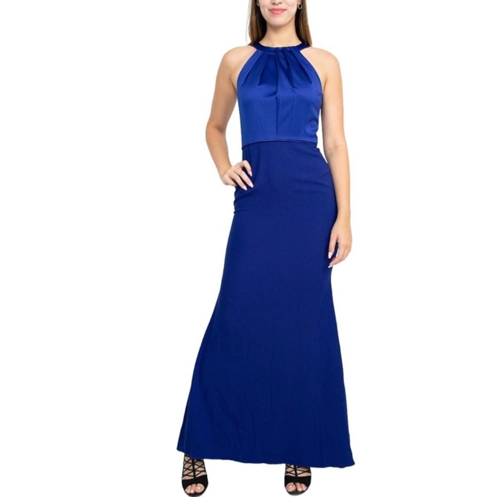 ADRIANNA PAPELL: Halter Trumpet Evening Dress (NWT) - Picture 5 of 8